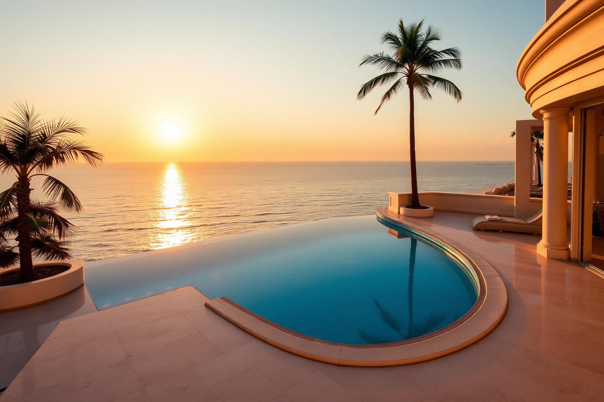 Sea-facing luxury residence on Mumbai's coastline at dusk